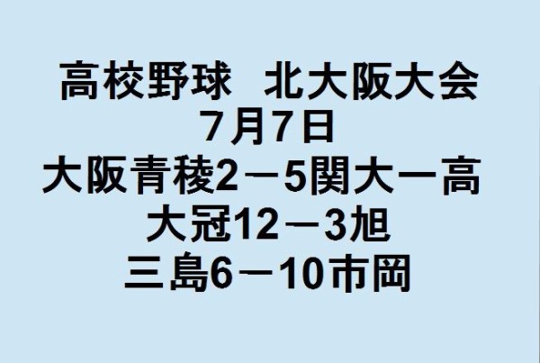 高校野球大阪大会 高槻の各校の今日の対戦結果は 2019年7月7日 追記 高槻network新聞