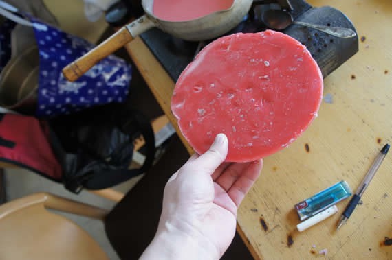 木型修正用のロウの再利用 靴の自作工房hiro 趣味コース