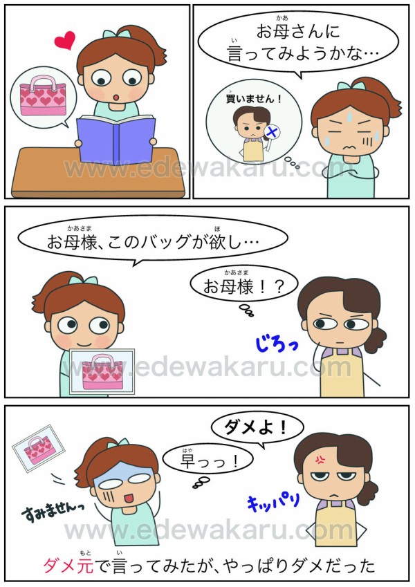 ダメ元 俗語 絵でわかる日本語