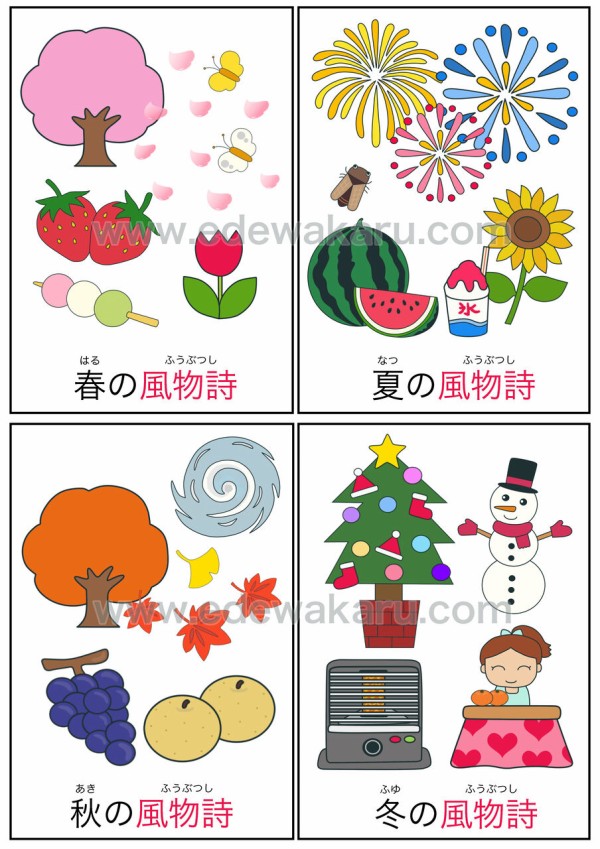 風物詩 三文字熟語 絵でわかる日本語