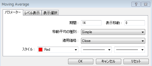 ＭＡ系インジによくあるパラメータ項目について＞ : MT4 インジケーター倉庫クラウド館