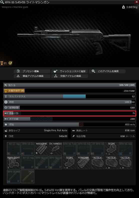 序盤おすすめ武器３選 Escape From Tarkov 備忘録