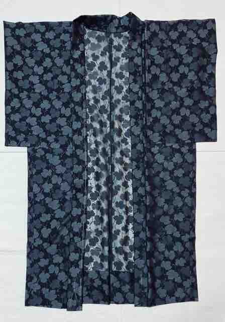 新品 正絹 紋紗 反物 経錦 両面 先染 よろけ縞 羽織にも 3414