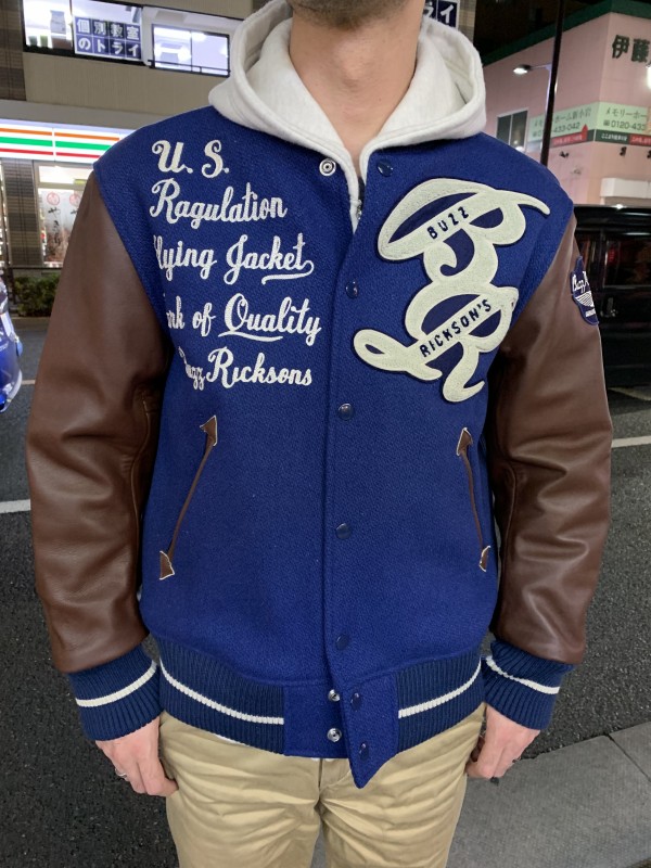 ホワイツビル Buzz Rickson's スタジャン Mサイズ ネイビー BUZZ RICKSON'S WHITESVILLE ホワイツビル×バズリクソンズ