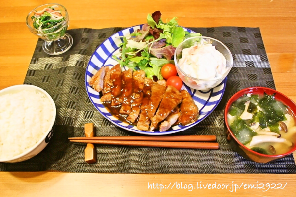 トンテキの献立 美味しいごはん