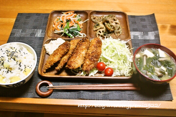 アジフライの献立 美味しいごはん