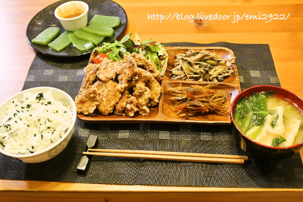 マグロの竜田揚げの献立 美味しいごはん マグロの竜田揚げの献立 美味しいごはん