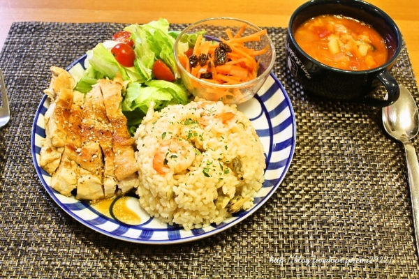 レモンバターチキンソテープレートの献立 美味しいごはん