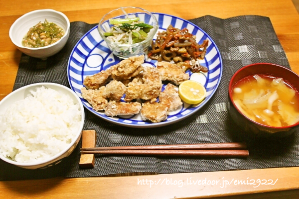 マグロの竜田揚げの献立 美味しいごはん