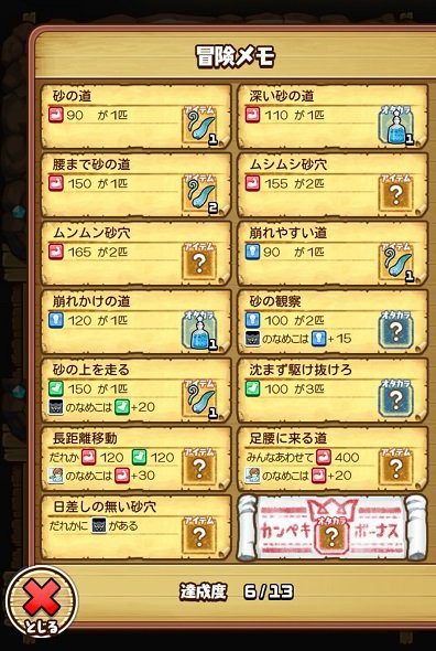 なめこの巣攻略 砂壁の空洞 さらさら通路 冒険メモと暫定パーティメンバー 仄かに見える杜