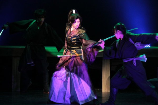 真作/正信/桜花清水寺図/舞台/布袋屋掛軸HG-303 長