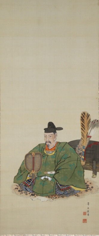 菊池芳文 鴛鴦図 絖本 舟屋題箱 楳嶺門下四天王 文展審査員 帝室