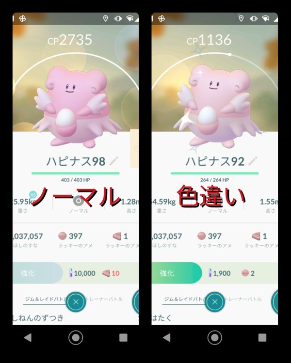 ポケモンgo ハピナス色違い 米と麺