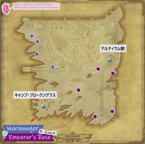 Ff14 暁月エリア Bモブ出現位置マップ Eorzean