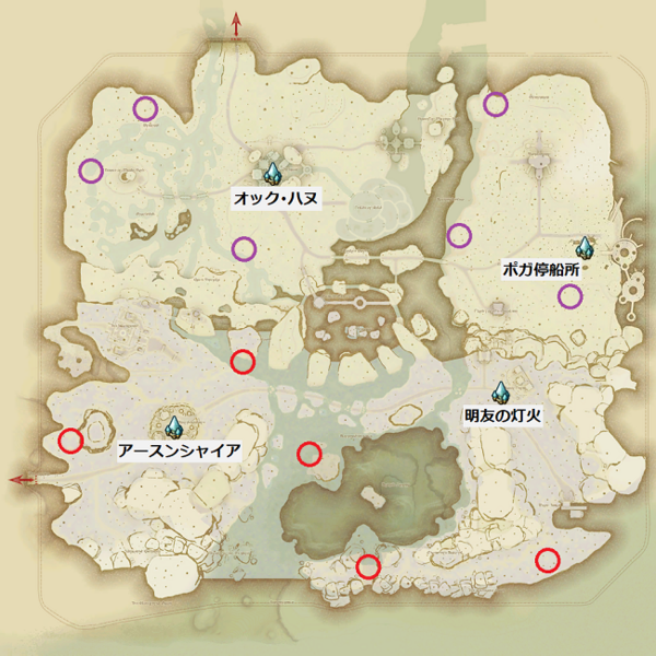 FF14 黄金エリア Bモブ出現位置マップ : Eorzean