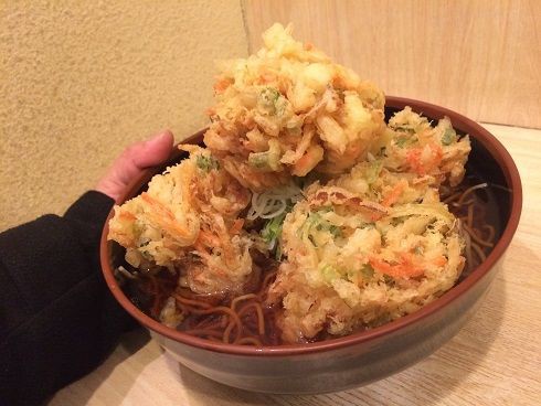 吉利庵のかき揚げ蕎麦 大盛り かき揚げ ４ 東京刺激クラブ