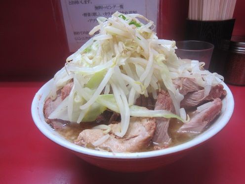 ラーメン二郎 環七一之江店の豚ダブル大ラーメン 味玉 野菜増し 東京刺激クラブ