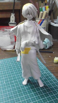 ７ １８ 羽織作り中 １００均商品でフィギュア作る