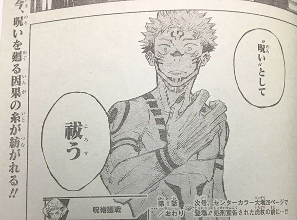 週間少年ジャンプ　2018年 14号　呪術廻戦　新連載　第1話　虎杖悠仁　伏黒恵 ジャンプ新連載】「呪術廻戦」(作：芥見下々)1話の感想【2018年