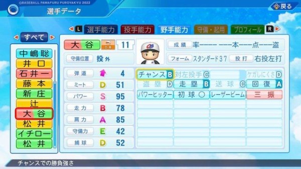 パワプロ22の大谷翔平の能力 ヤバすぎる ファイターズ王国 日ハムまとめブログ パワプロ22の大谷翔平の能力 ヤバすぎる ファイターズ王国 日ハムまとめブログ