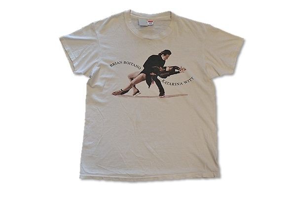 Uesd Usa製80sビンテージhanesヘインズ両面プリントtシャツxlブライアンボイタノ カタリナヴィット フィギュアスケートグッズ情報