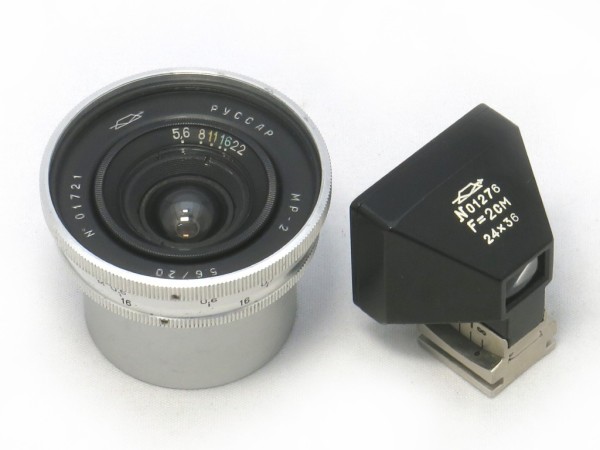 PyCCAP 20mm F5.6 MP-2 Lマウント 2cm ファインダー付 - カメラ