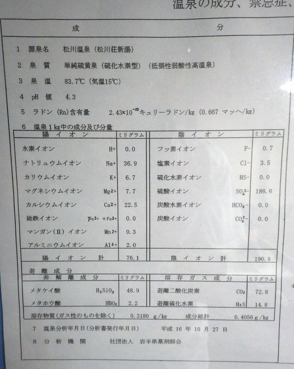 岩手県 八幡平市 松川温泉 松川荘 341湯 放浪公記