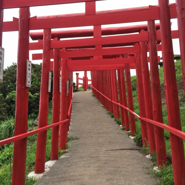 Cnn 15年 日本の最も美しい場所31選 山口県長門市の 元乃隅稲成神社 朱色の鳥居と青い海と緑の岬 フクオカーノ