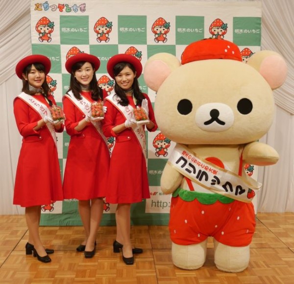 コリラックマが「栃木のとちおとめ大使」就任 異色のコラボでイベント