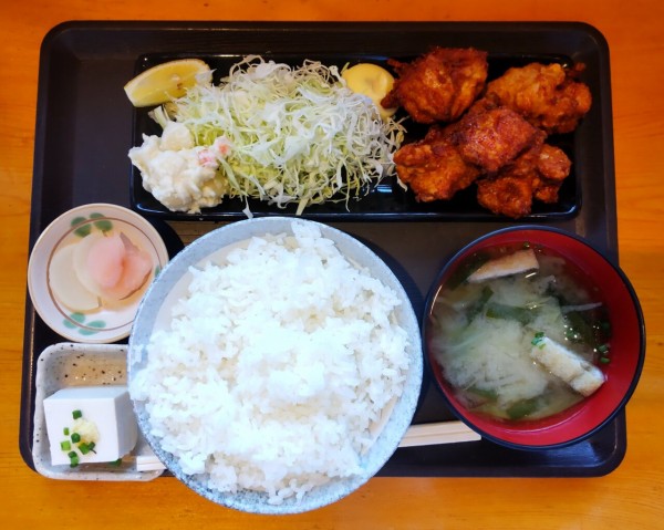 茨城県 取手市 あおやぎ食堂 人気no 2の鶏の唐揚げ定食ご飯大盛り 大食いグルメなランチ