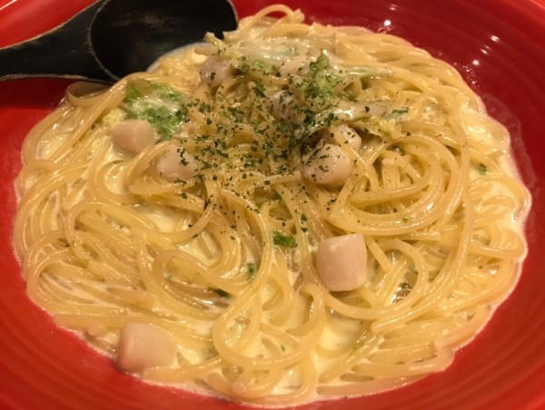 栃木県 宇都宮市 イタリアン創作酒房 柳庵 お箸で食べるイタリ庵のクリームスパゲティーセット 大食いグルメなランチ