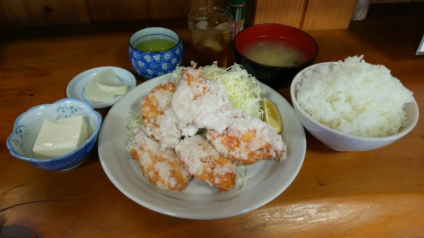 茨城県 水戸市 鳥料理 おかざき 竜田揚げが美味しい空いてた定食屋さん 大食いグルメなランチ