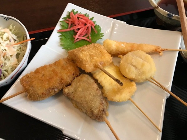 茨城県 牛久市 串揚げと京茶漬け まことや ジャスト1000円の串揚げ定食 大食いグルメなランチ