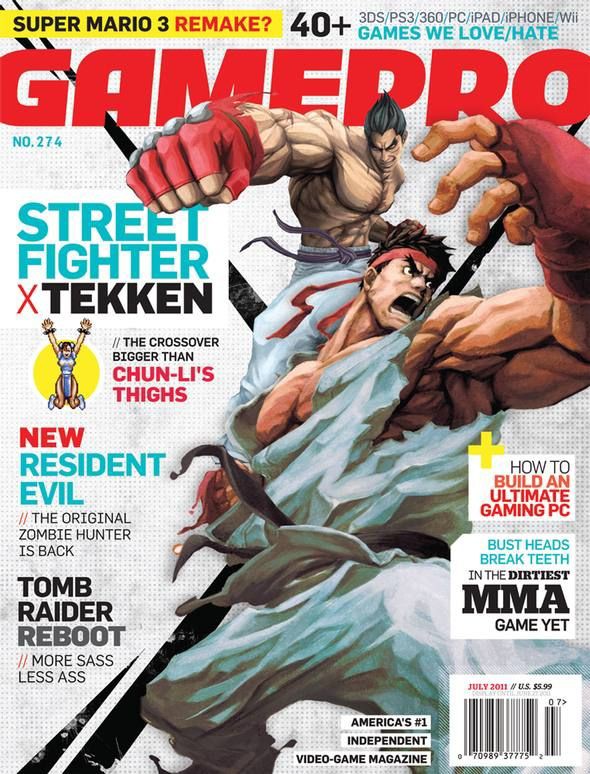 アメリカのゲーム雑誌 Gamepro の表紙に ストリートファイタークロス鉄拳 が起用 Furious