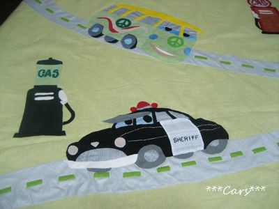 カーズ Cars のアップリケのタペストリー 猫日和 キルト日和