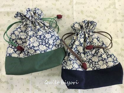 大人可愛い巾着ポーチ四姉妹 いつのまにかテトちゃん 猫日和 キルト日和