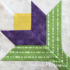 花のパターン クロッカス つっこまれるふーくん 猫日和 キルト日和