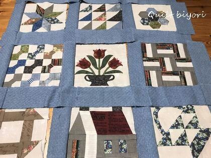 ■monaca■  昭和レトロ  パッチワークキルト  布チューリップ □monaca様 専用□ 昭和レトロ パッチワークキルト 布チューリップ