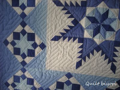 ☆ブルーのフェザースターのタペストリー : 猫日和。キルト日和。