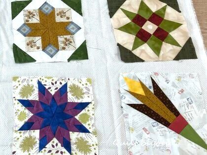 個性的な星のパターンでタペストリーを : 猫日和。キルト日和。