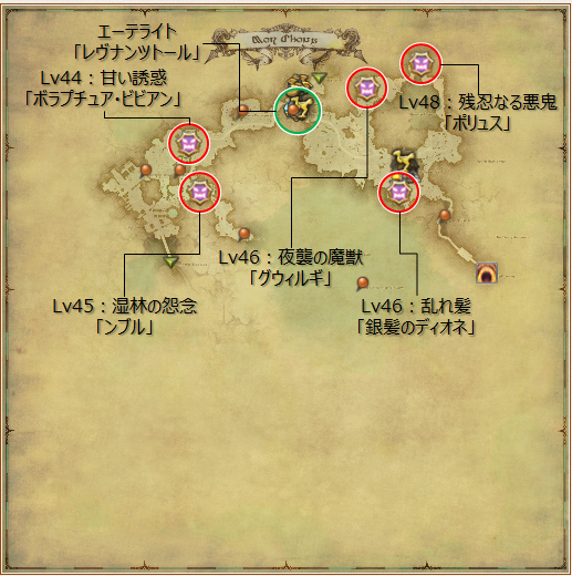 モブハント モブ手配書向けf A T E マップ クルザス モードゥナ編 冬のなまず