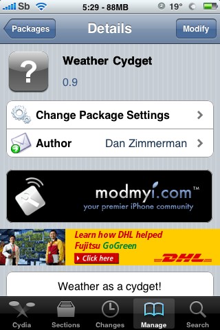 Iphone 3g 次々とcydgetがリリース 天気予報をお洒落なアレンジーのweather Cydget Wedapanel を設置してみました インド人ゲーマーのガジェットライフ