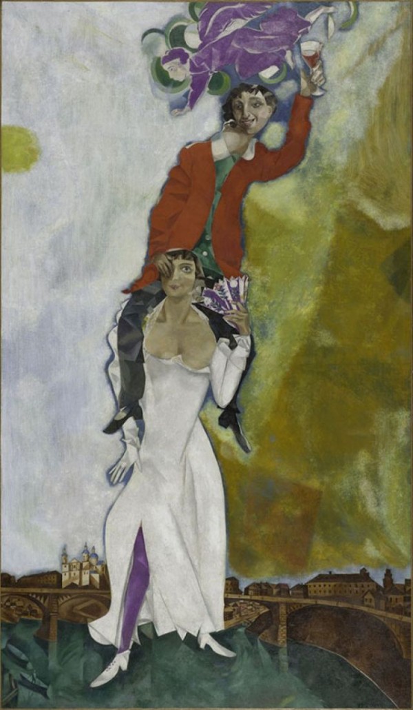 シャガール、ふたりの肖像とワイングラス、希少画集、新品額付 シャガールの≪ワイングラスを掲げる2人の肖像≫ | AKO STORIES