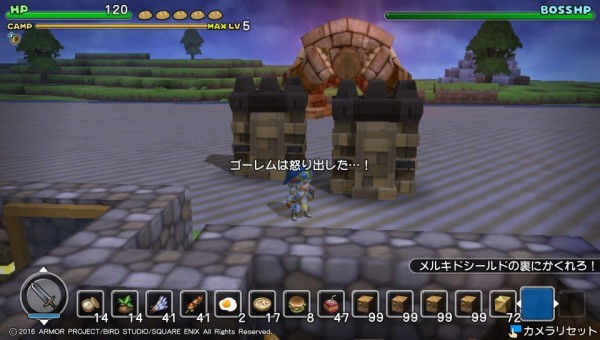 Psv ドラクエビルダーズ プレイ日記 Vs ゴーレム メルキド高原での最終決戦開幕 ゲームは脳力 能力をアップさせる至高のエンターテインメント ゲームをすると馬鹿になるなんて言わせない