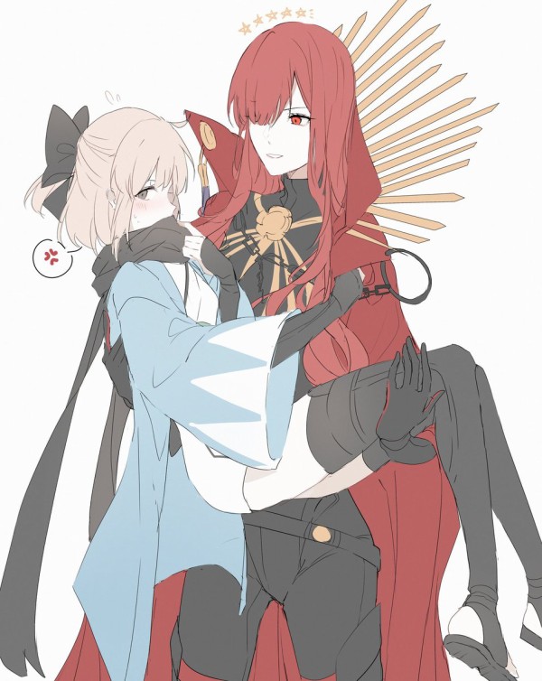 Fgo にしろしま先生が描いた照れてる沖田さんをお姫様抱っこするイケメンノッブさん 見ててキュンしちゃう Fateなう