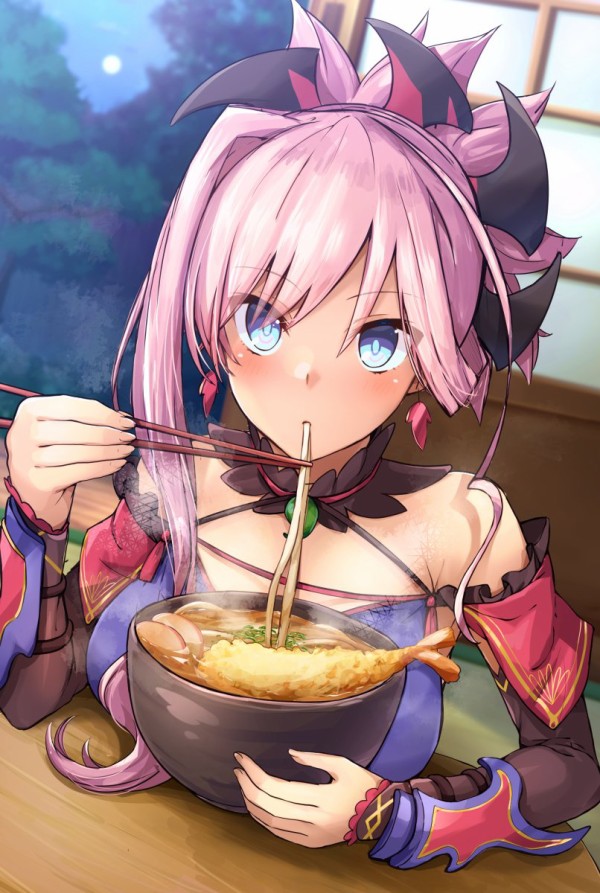 Fgo モグモグ武蔵ちゃん うどんを食べている時の眼と口元が超絶可愛いと話題に Fateなう Fgo モグモグ武蔵ちゃん うどんを食べている時の眼と口元が超絶可愛いと話題に Fateなう