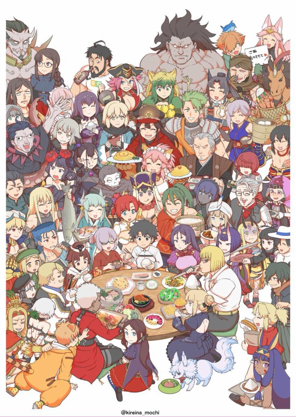 Fgo も先生が描いた夏コミ本の表紙になるfgo大集合絵 みんな優しそうな顔して楽しそう めちゃくちゃ完成度が高すぎる Fateなう