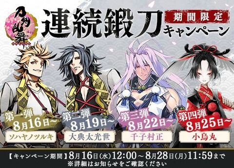 刀剣乱舞 某ソシャゲは皇室予算レベルの売り上げをたたき出したとか噂聞いた 1日で 刀剣速報 刀剣乱舞 のまとめ