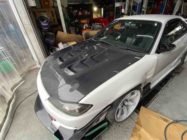 S15シルビア ワイドボディー、エアロ取り付け21 : GARAGEMAK BLOG