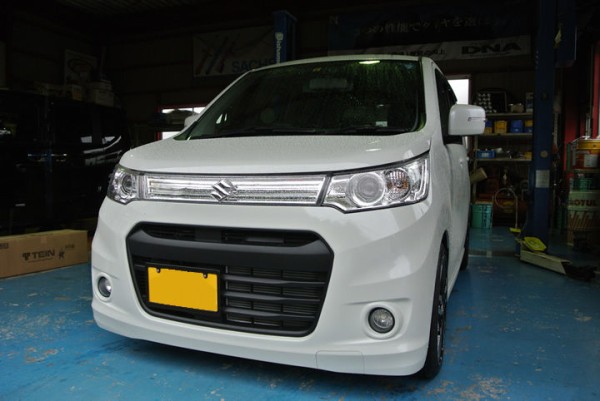 ワゴンrスティングレー テイン車高調キットを装着しました ガレージバウムの作業日記